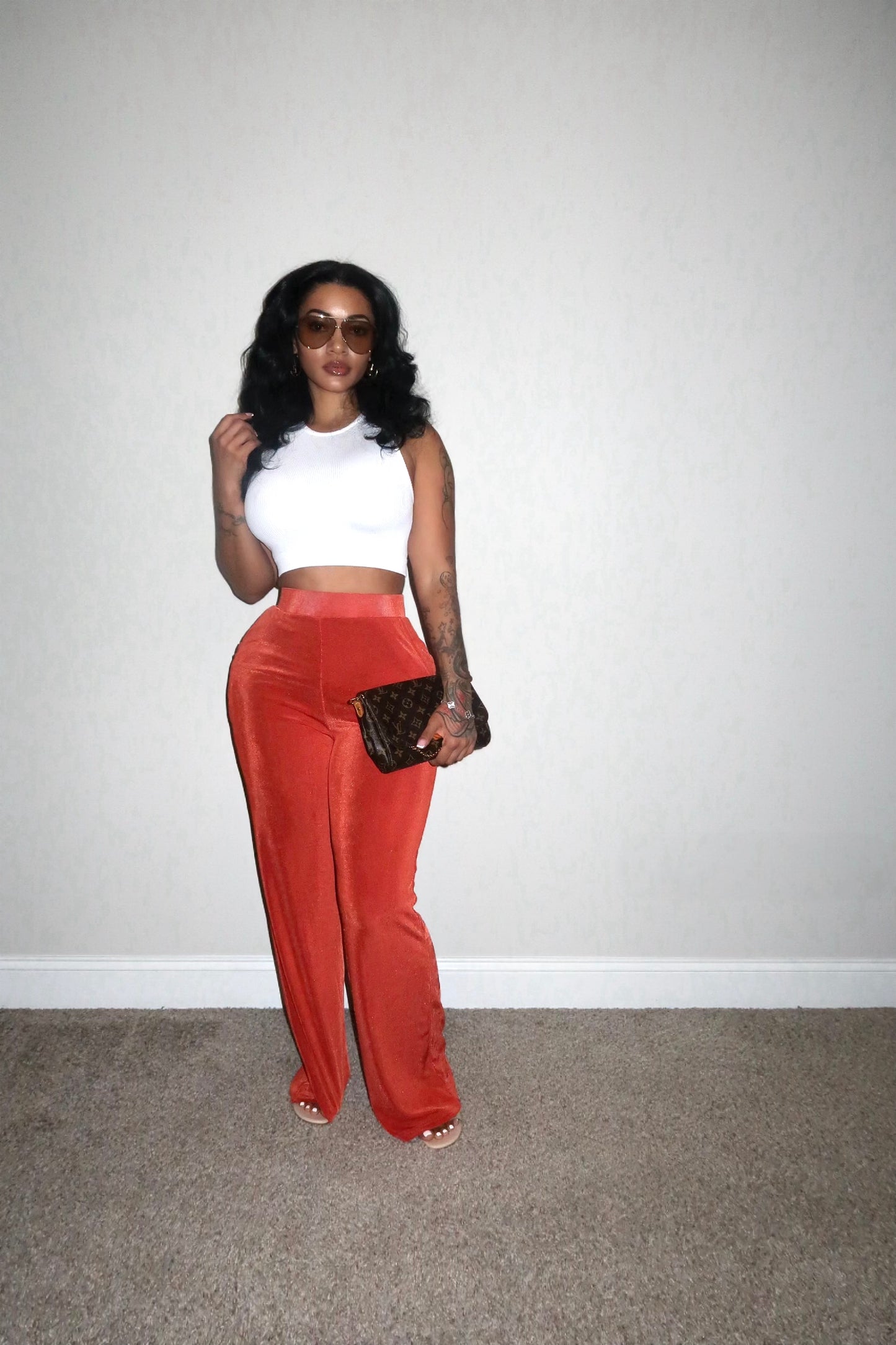 Camilla Wide Leg Pants (Rust)