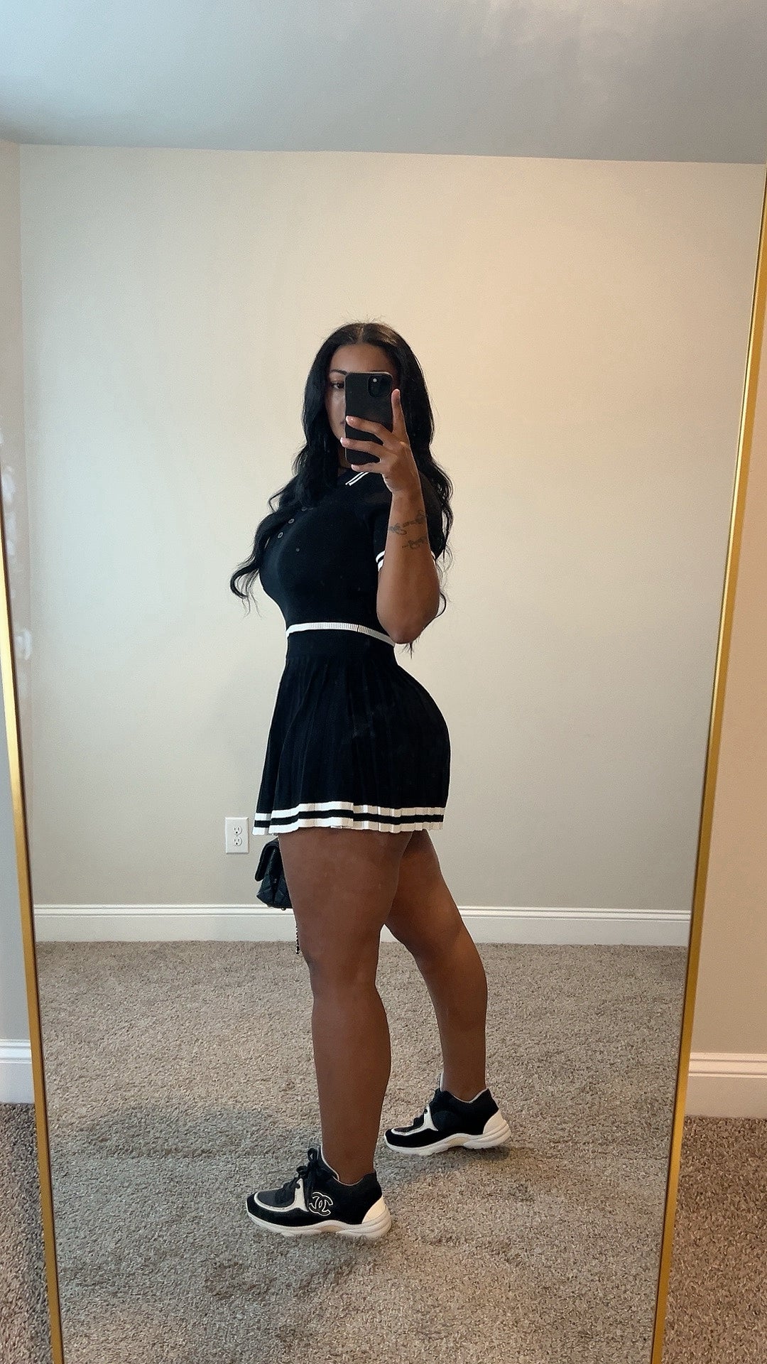 Let’s Play Tennis Skirt Set (Black)